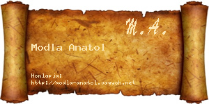 Modla Anatol névjegykártya